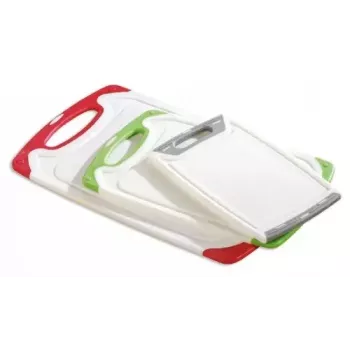 Tábua de corte Esmeyer STAR retangular plástico verde cinzento vermelho branco