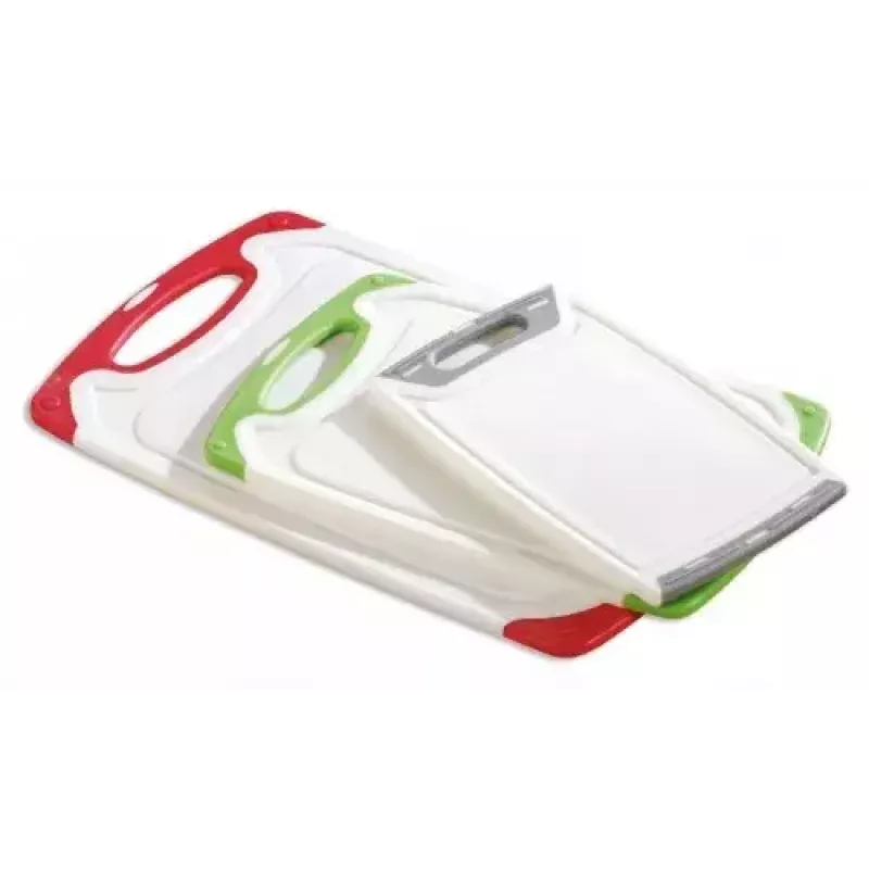 Tábua de corte Esmeyer STAR retangular plástico verde cinzento vermelho branco