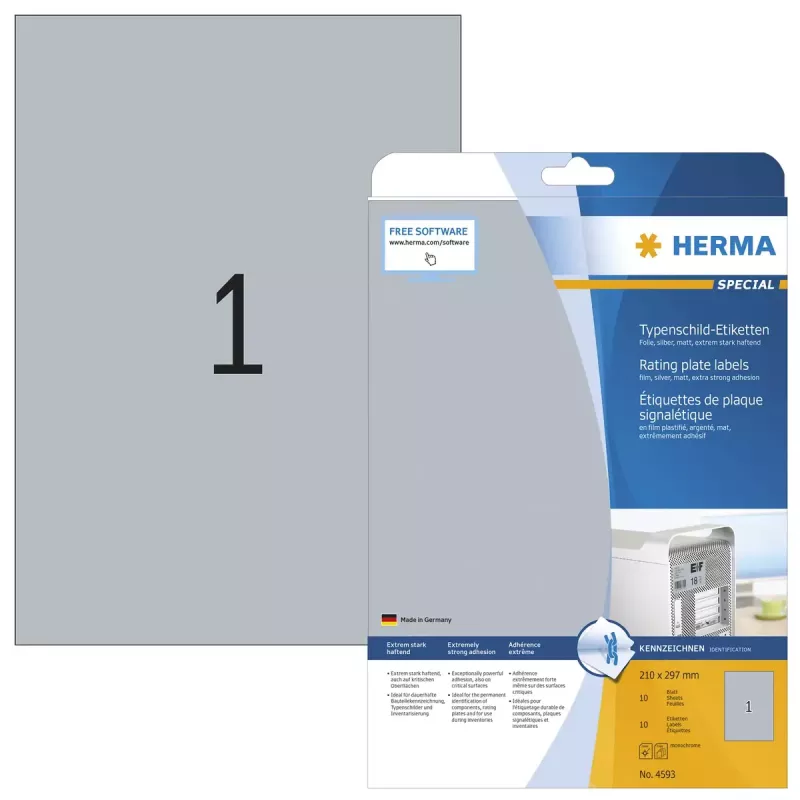 Etiqueta autoadesiva retangular HERMA 4593