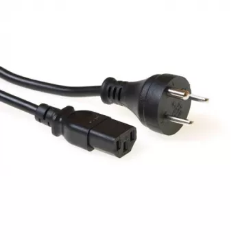 Cabo de alimentação ACT Powercord ficha dinamarquesa - C13 preto 2,5 m