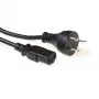 Cabo de alimentação ACT Powercord ficha dinamarquesa - C13 preto 2,5 m