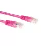 Cabo de rede U/UTP CAT6A de 5 m com fichas RJ45 ACT rosa