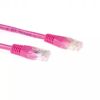 Cabo de rede U/UTP CAT6A de 20 metros com fichas RJ45 ACT rosa