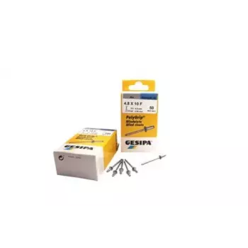 Rebite cego GESIPA 1432060 aço inoxidável cinzento 6,5 mm cabeça 3,2 mm haste 8 mm comprimento