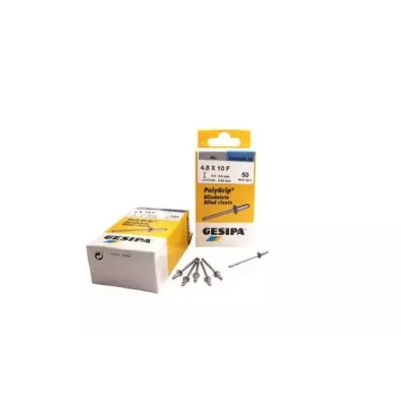 Rebite cego GESIPA 1432060 aço inoxidável cinzento 6,5 mm cabeça 3,2 mm haste 8 mm comprimento