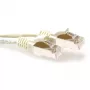 Cabo de rede ACT marfim 0,5 metros LSZH SFTP CAT6A com proteção de patilha com fichas RJ45