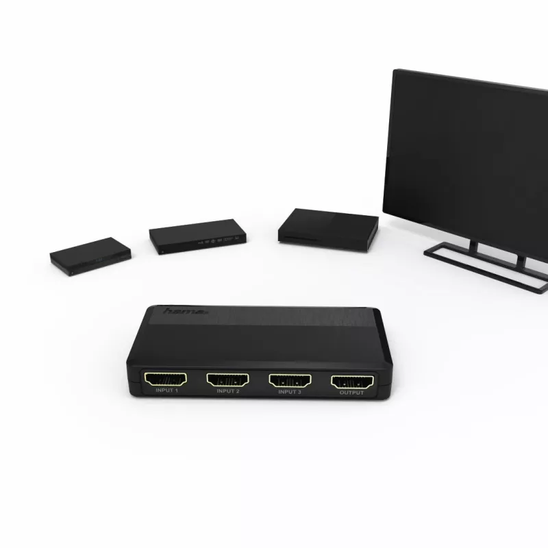 Hama 00121760 comutador de vídeo HDMI preto 1080p DTS-HD Dolby Digital
