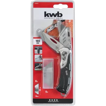 Faca multiusos KWB 016910 faca de lâmina retrátil preta Drop-Point