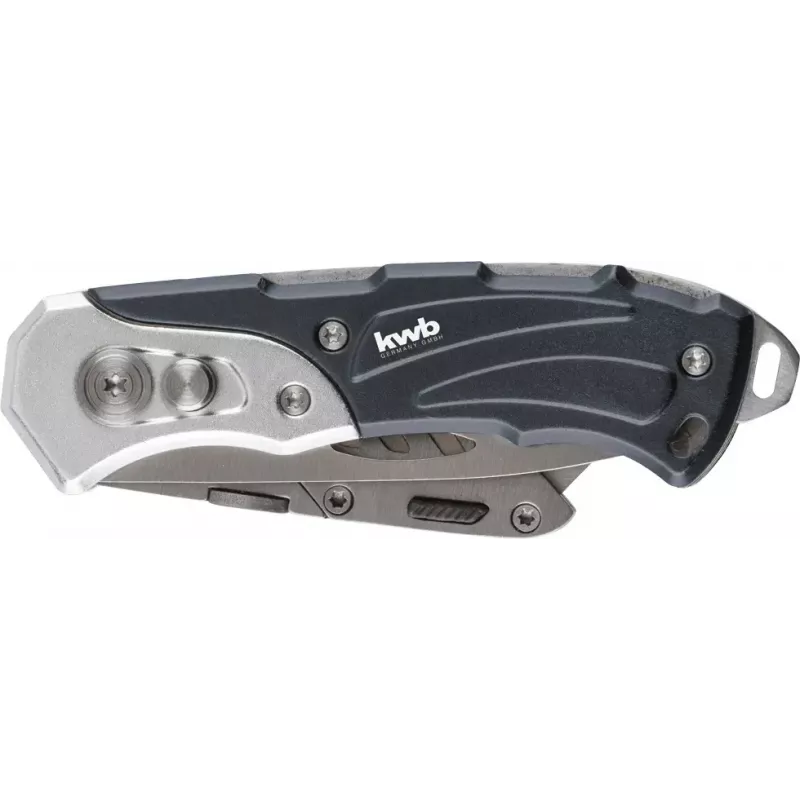 Faca multiusos KWB 016910 faca de lâmina retrátil preta Drop-Point