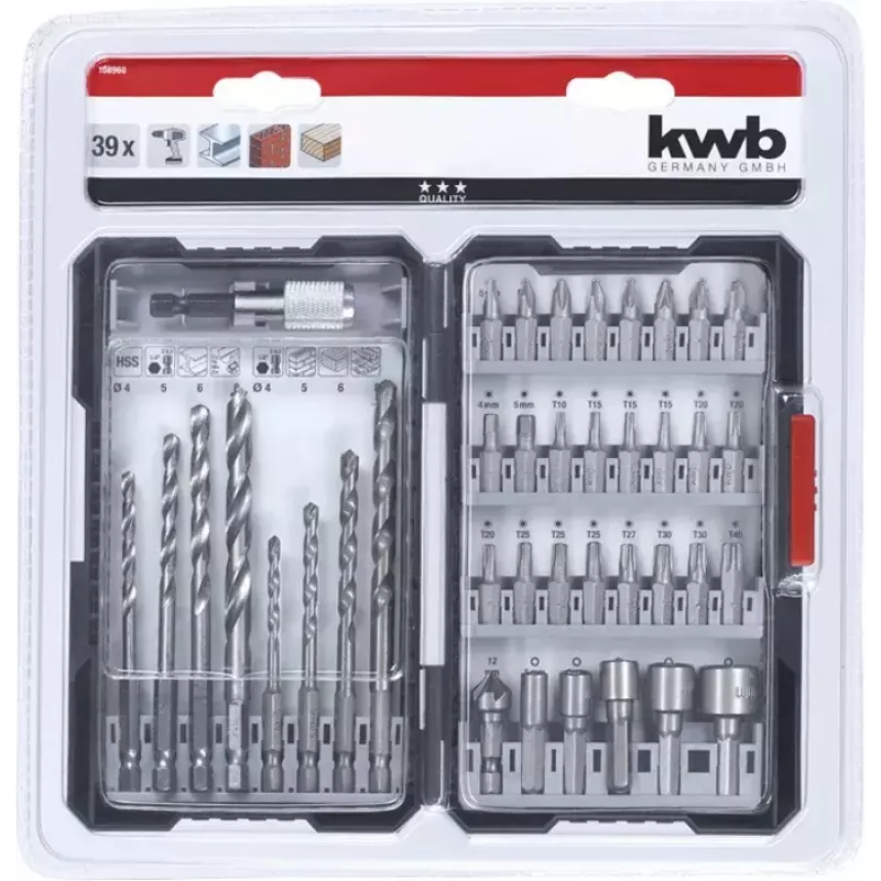 Conjunto de brocas KWB Universal 39 peças