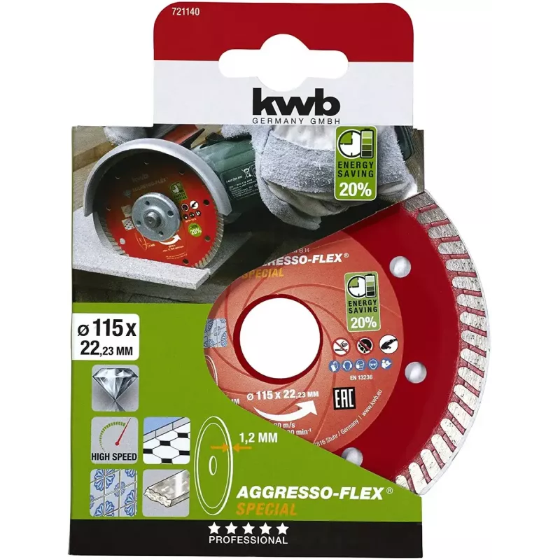 kwb 721140 Disco de corte para pedra, 115 mm