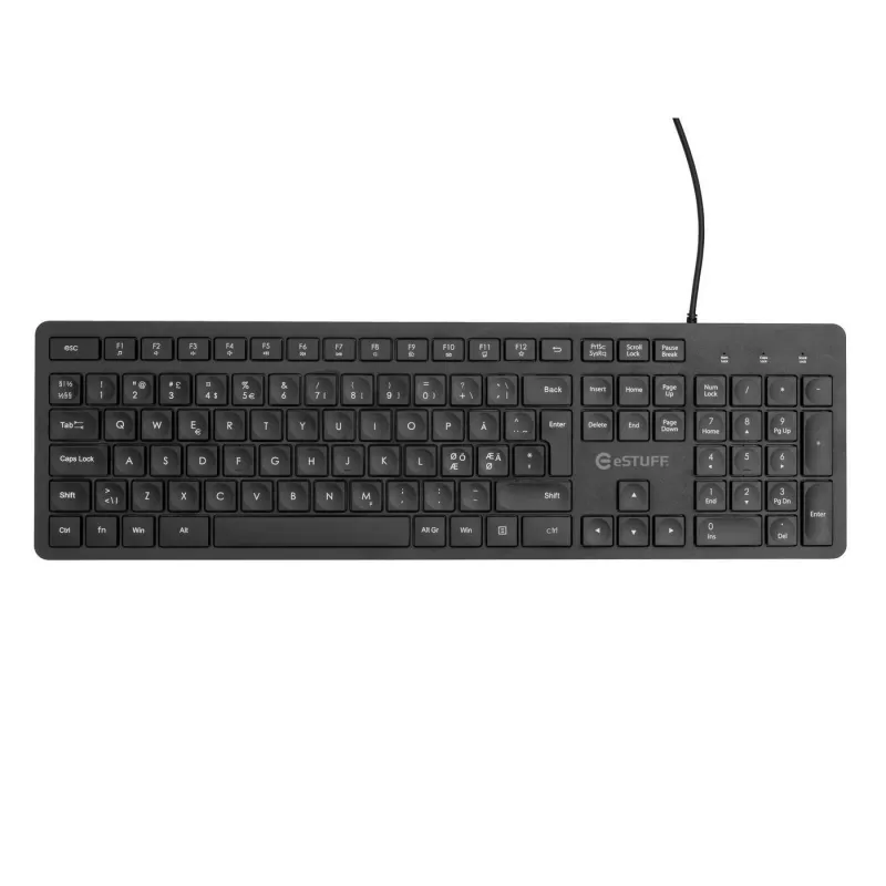 eSTUFF GLB211102 teclado de escritório USB QWERTY nórdico preto