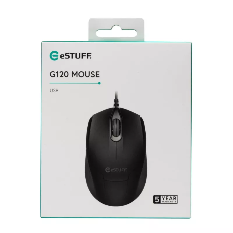 eSTUFF GLB213002 rato de escritório ambidestro USB Type-A ótico 1200 DPI