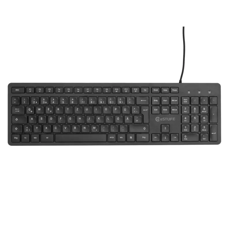 eSTUFF GLB211402 teclado de escritório USB QWERTZ alemão preto