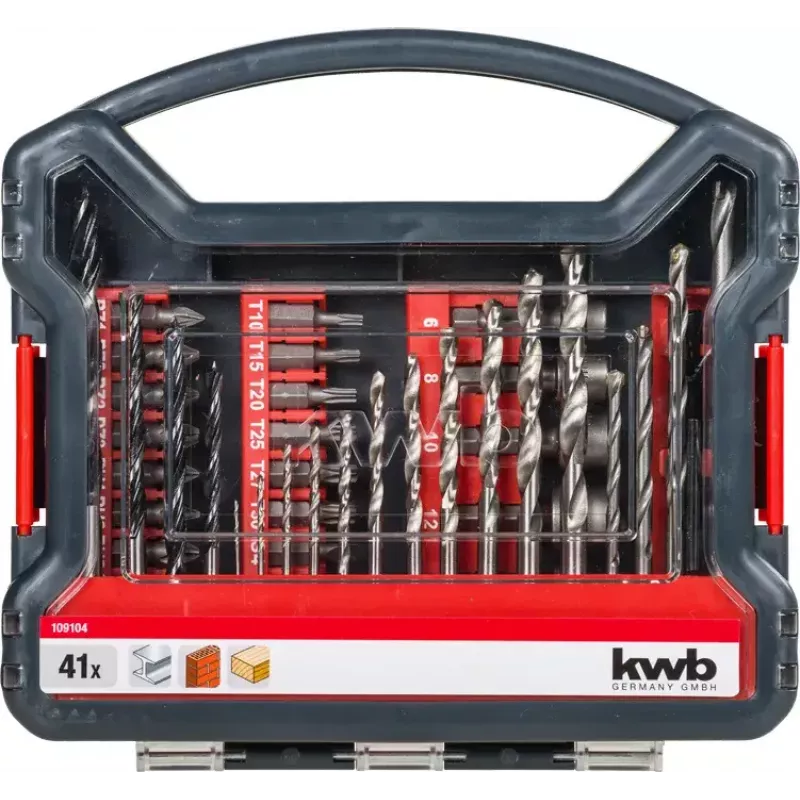 Conjunto de bits para chave de fendas KWB 109104 41 peças Phillips Pozidriv Torx