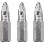 Conjunto de bits para chave de fendas KWB 121101 — 3 unid., Pozidriv PZ1, comprimento 25 mm, encaixe de 1/4 polegadas