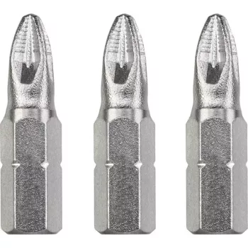 Conjunto de bits para chave de fendas KWB 121102 — 3 unid., Pozidriv PZ2, comprimento 25 mm, encaixe de 1/4 polegadas