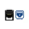 ACT Keystone Jack RJ45 CAT6 não blindado sem ferramentas com obturador, preto