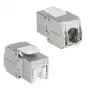 ACT Keystone Jack RJ45 CAT6 blindado sem ferramentas com obturador prateado-branco