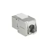 ACT Keystone Jack RJ45 CAT6 blindado sem ferramentas com obturador prateado-branco