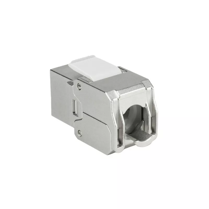 ACT Keystone Jack RJ45 CAT6 blindado sem ferramentas com obturador prateado-branco