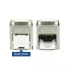 ACT Keystone Jack RJ45 CAT6 blindado sem ferramentas com obturador prateado-branco