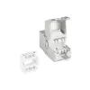 ACT Keystone Jack RJ45 CAT6 blindado sem ferramentas com obturador prateado-branco