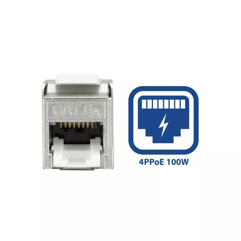 ACT conector fêmea Keystone RJ45 CAT6A blindado sem ferramentas com tampa de proteção contra pó
