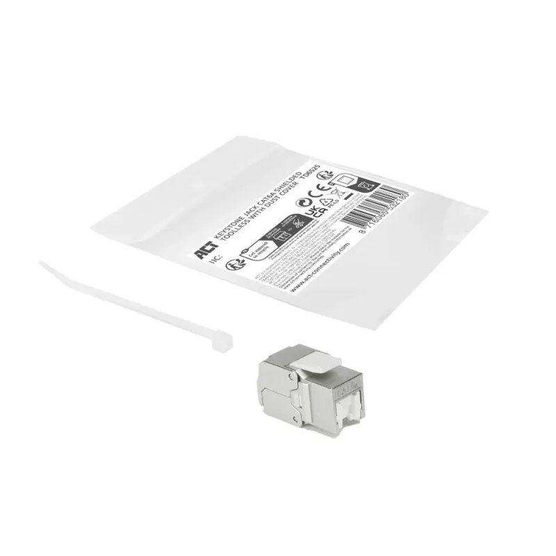 ACT conector fêmea Keystone RJ45 CAT6A blindado sem ferramentas com tampa de proteção contra pó