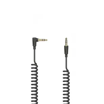 Hama Flexi-schlank cabo de áudio 0,75 m, jack 3,5 mm, ficha macho para ficha macho, banhado a ouro, preto