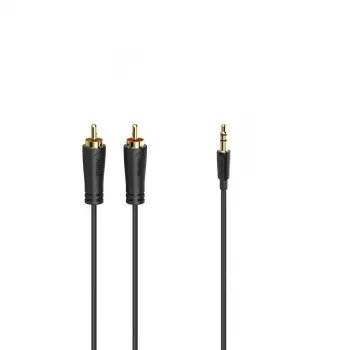Hama 00205261 cabo de áudio 3 m 2 x RCA 3,5 mm preto