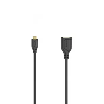 Cabo USB Hama Flexi-schlank USB 2.0 0,15 m Micro-USB A USB A preto