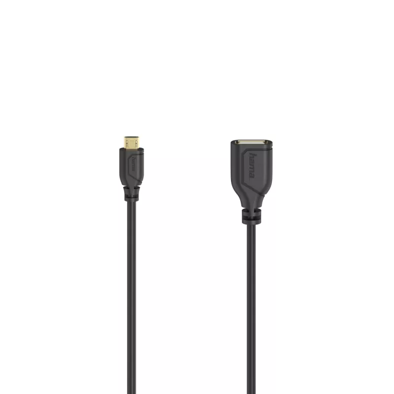 Cabo USB Hama Flexi-schlank USB 2.0 0,15 m Micro-USB A USB A preto