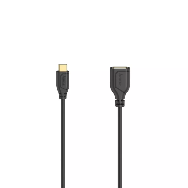 Cabo USB Hama Flexi-schlank USB 2.0 0,15 m USB C USB A preto