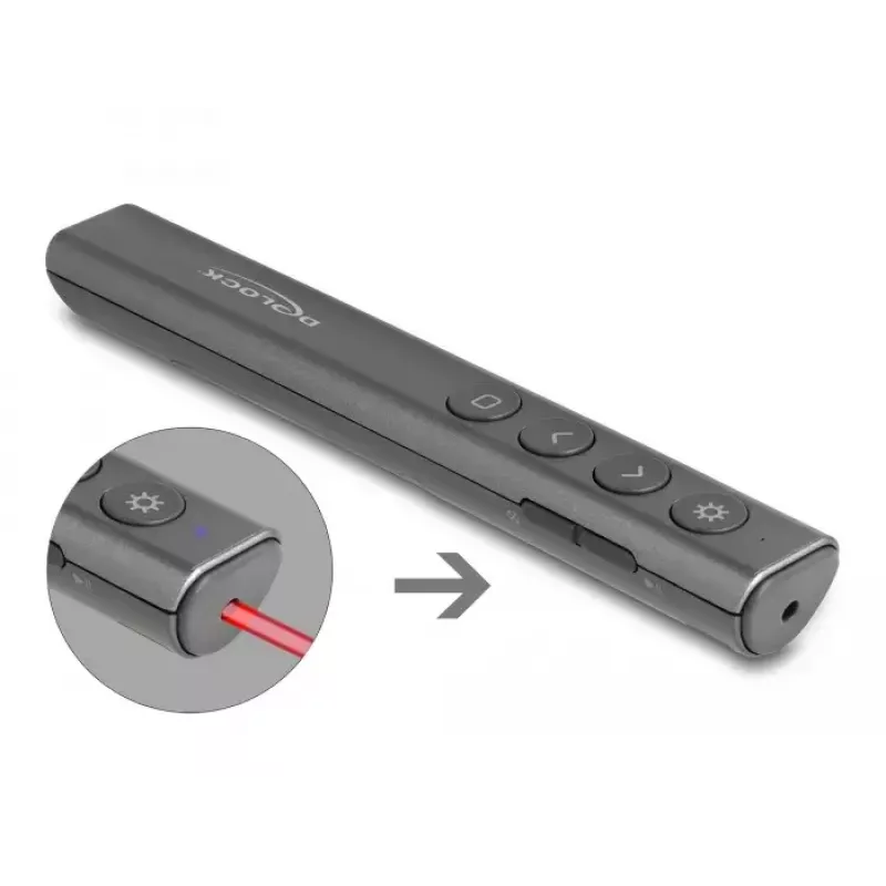 DeLOCK apresentador laser USB sem fios USB RF telecomando ponteiro laser vermelho