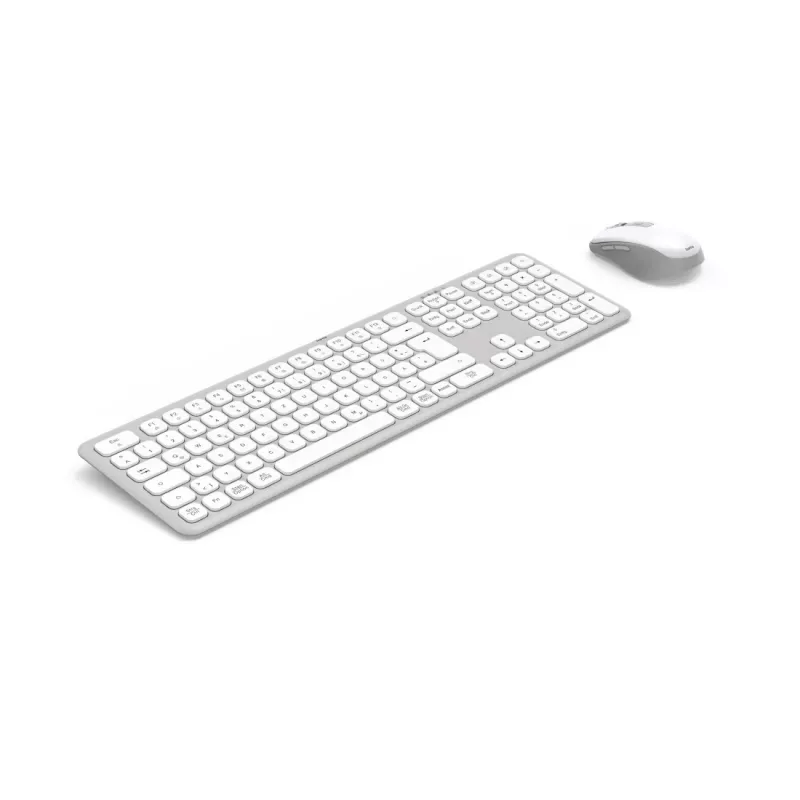 Hama WKM-550 00173066 conjunto de teclado e rato multidispositivo, sem fios, RF + Bluetooth, QWERTZ alemão, branco