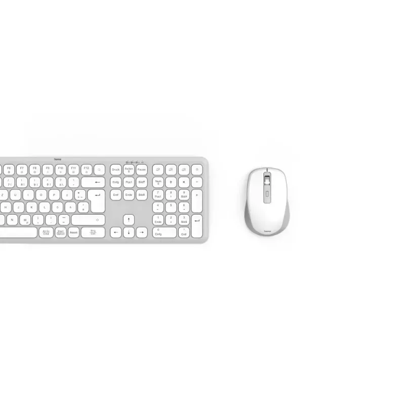 Hama WKM-550 00173066 conjunto de teclado e rato multidispositivo, sem fios, RF + Bluetooth, QWERTZ alemão, branco
