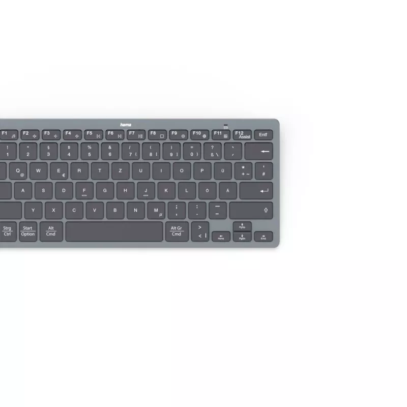 Hama Travel 400 QWERTZ alemão Bluetooth preto, cinzento-escuro