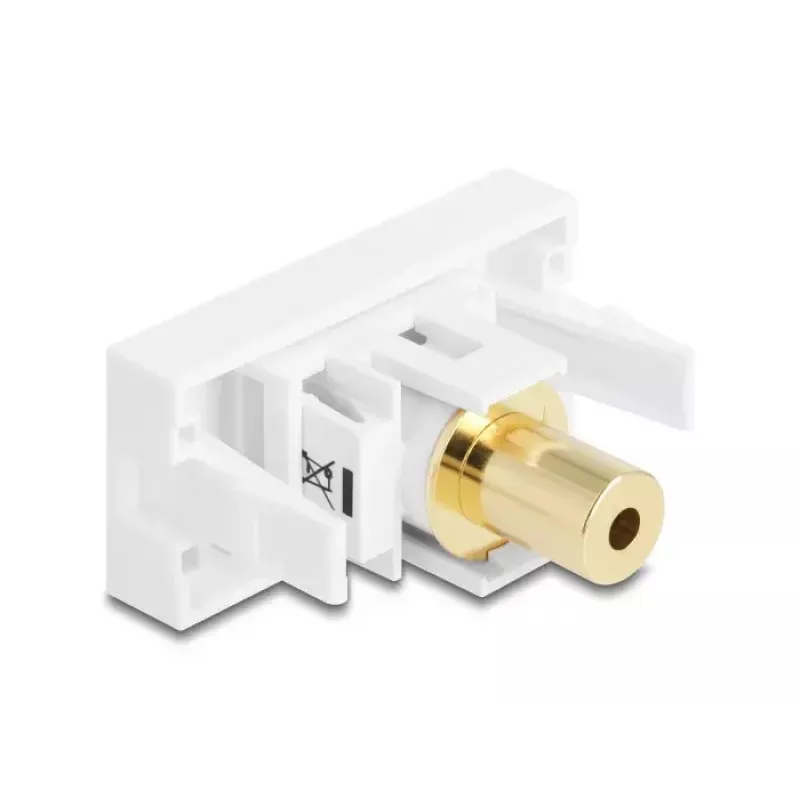 DeLOCK módulo Easy 45 tomada jack de 3,5 mm de 4 pinos fêmea para fêmea, banhado a ouro, branco (90841)