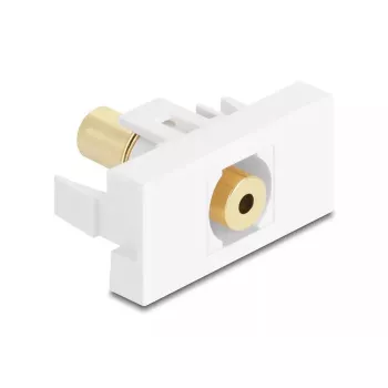 DeLOCK módulo Easy 45 tomada jack de 3,5 mm de 4 pinos fêmea para fêmea, banhado a ouro, branco (90841)