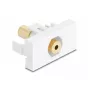 DeLOCK módulo Easy 45 tomada jack de 3,5 mm de 4 pinos fêmea para fêmea, banhado a ouro, branco (90841)