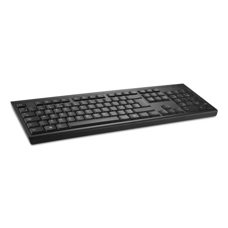 Teclado sem fios Kensington KB150 EQ, tamanho completo (100%), sem fios, RF sem fios, membrana, QWERTY, preto