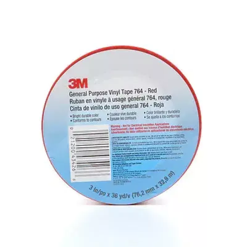 3M 764R5033 fita adesiva adequada para interiores 33 m policloreto de vinilo (PVC) vermelho