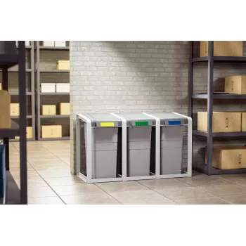 Balde do lixo Hailo ProfiLine Öko XL retangular plástico cinzento