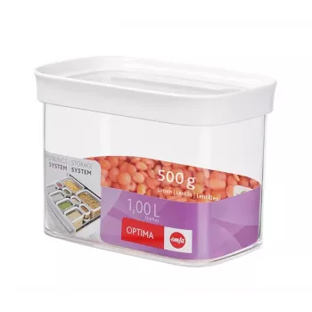 Recipiente de armazenamento de alimentos EMSA 513557 caixa retangular 1 L transparente 4 unid.