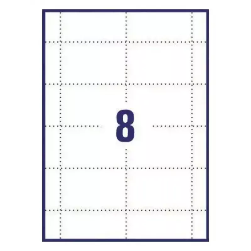 Avery L7418-25 etiquetas de nome, branco, 86 x 55 mm, 200 etiquetas (25 folhas)