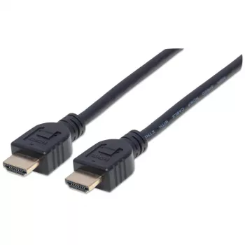 Cabo Manhattan HDMI 4K@60Hz com Ethernet - certificado CL3, 3 m, adequado para instalação em parede, para TODAS as aplicações 4K e 1080p/HD – para atualização imediata ou para estar preparado quando precisar, ficha-ficha, preto, Ultra HD 4k x 2k, garantia vitalícia, Premium High Speed