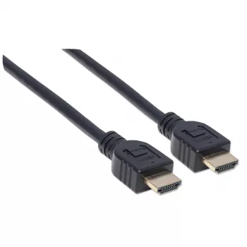 Cabo Manhattan HDMI 4K@60Hz com Ethernet - certificado CL3, 3 m, adequado para instalação em parede, para TODAS as aplicações 4K e 1080p/HD – para atualização imediata ou para estar preparado quando precisar, ficha-ficha, preto, Ultra HD 4k x 2k, garantia vitalícia, Premium High Speed