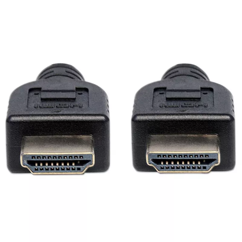 Manhattan 353946 cabo HDMI de alta velocidade com Ethernet, 4K, 3D, ARC, CL3 para instalação em parede, macho para macho, blindado, 3 m, preto