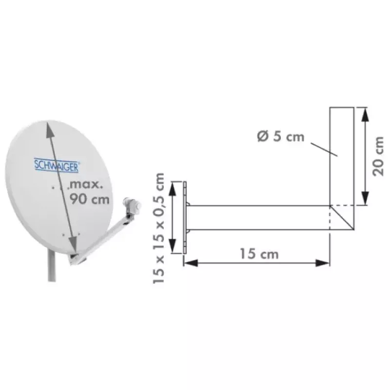 Suporte de parede Schwaiger WAH1525 001 prateado alumínio